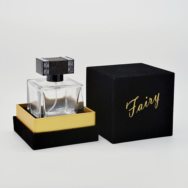100ml empty high quality OEM design transparent glass perfume bottle with gift box