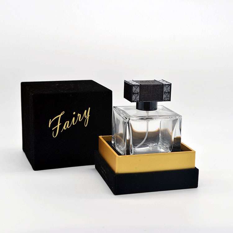 100ml empty high quality OEM design transparent glass perfume bottle with gift box