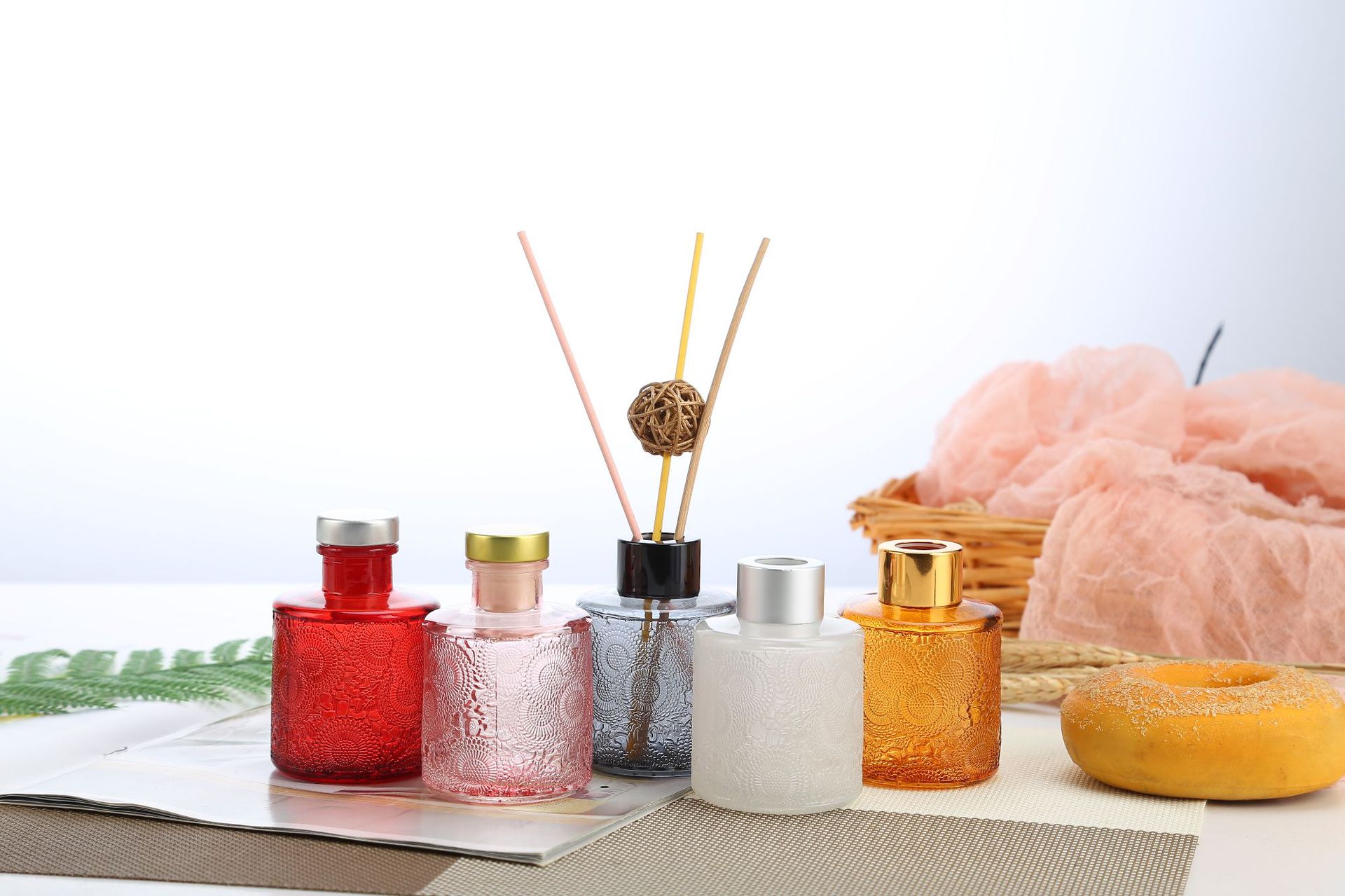 100ml empty mini reed amber glass diffuser glass bottle aromatherapy luxury with stopper