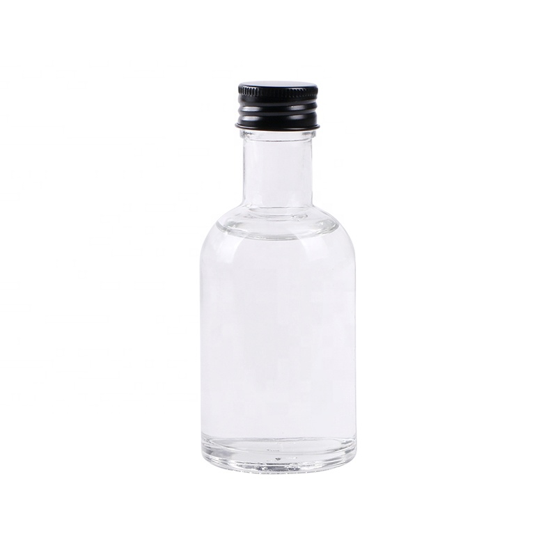 100ml empty small mouth mini spirits vodka gin liquor glass bottle with screw cap