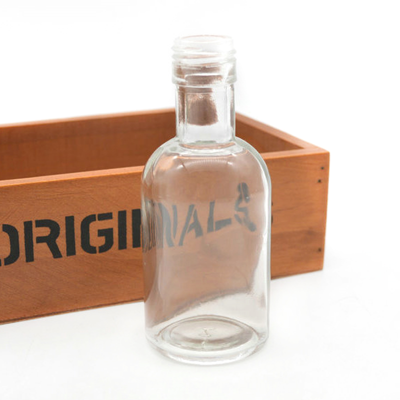 100ml empty small mouth mini spirits vodka liquor glass bottle with screw cap