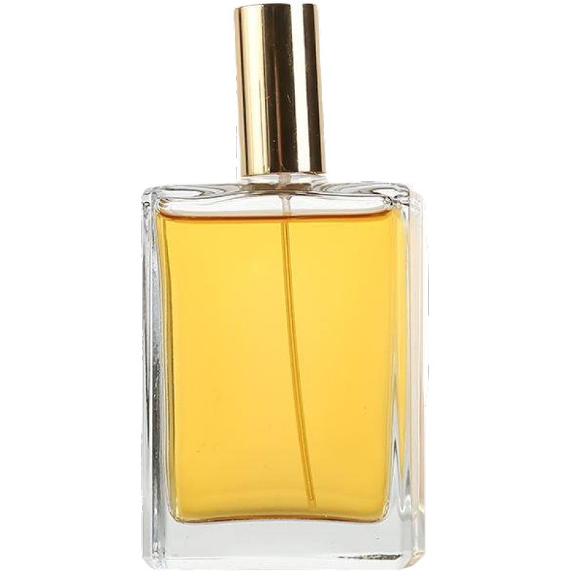 100ml flat square glass perfume bottle with golden stainless steel caps