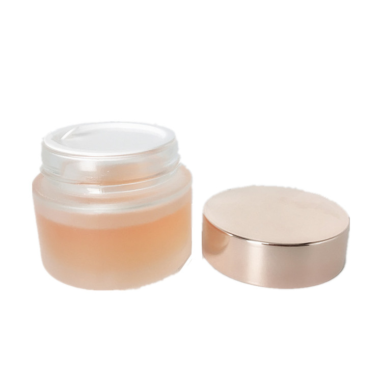 100ml frosted cosmetic packaging glass skin whitening face cream jar with rose gold lid