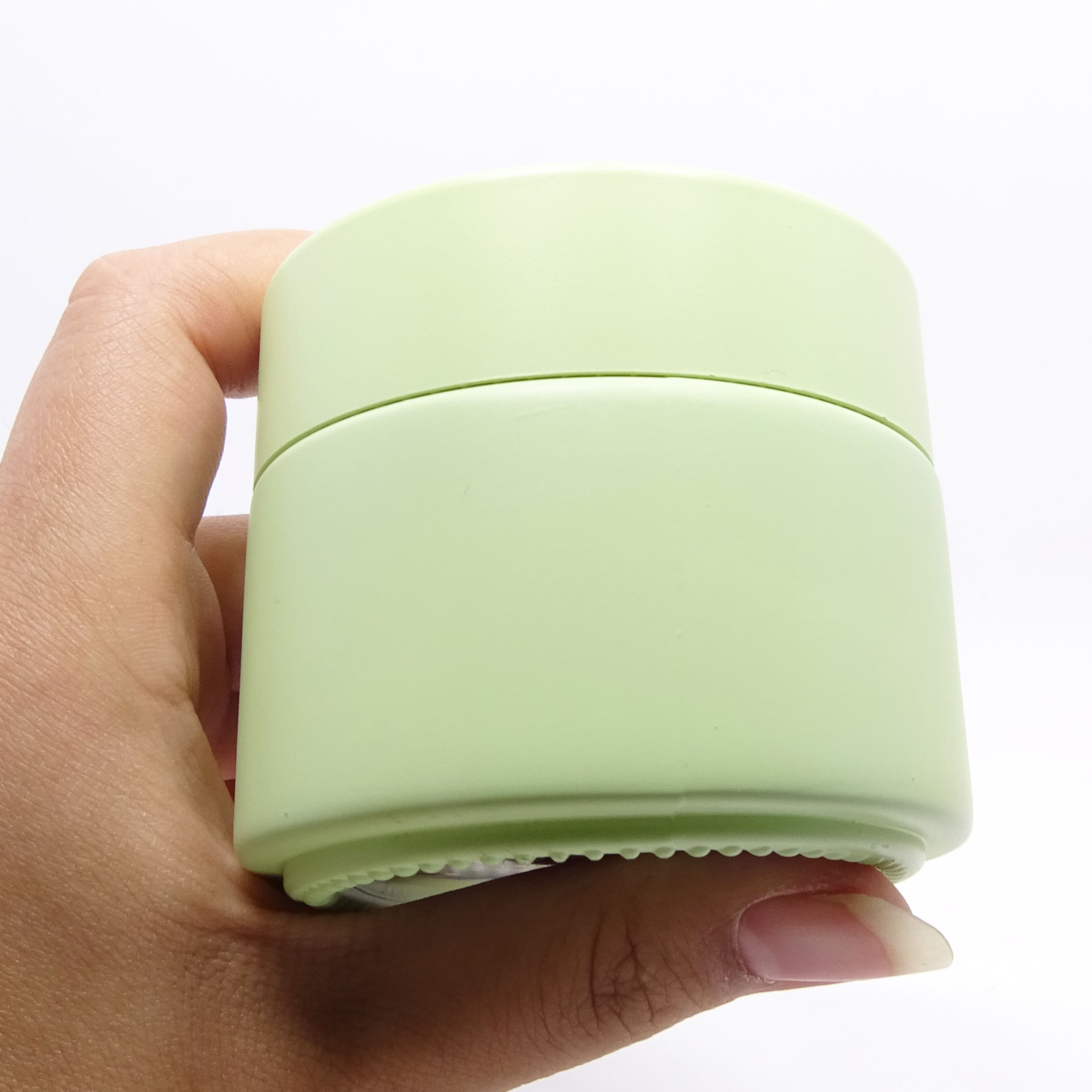 100ml frosted matte green empty glass porcelain cosmetic jars with customized ABS lid