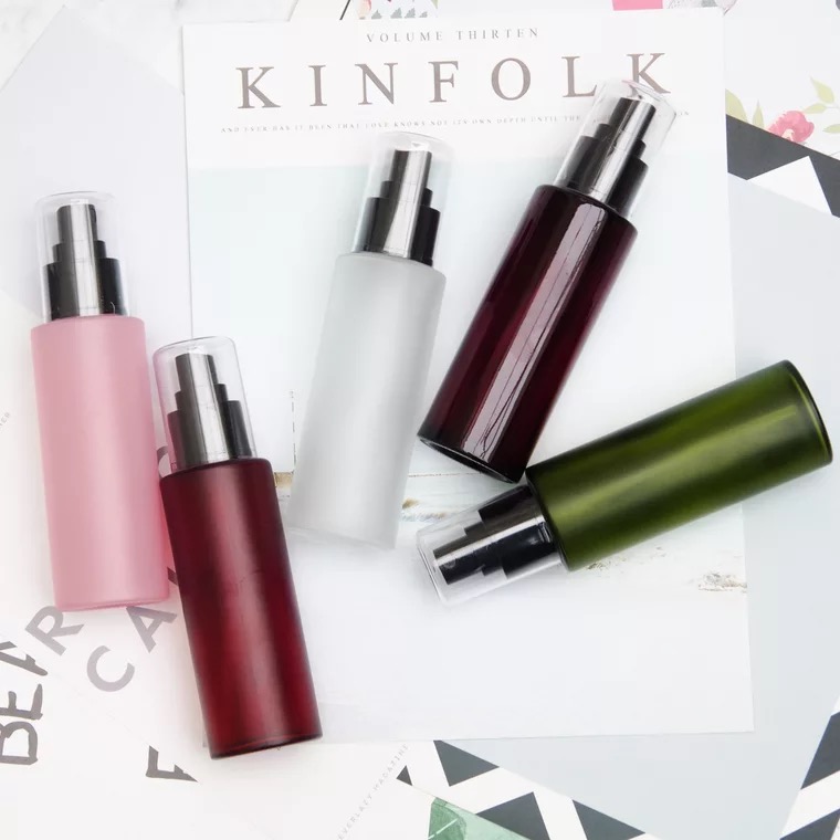 100ml glass frosted spray bottle mist,cosmetic spray pump bottle