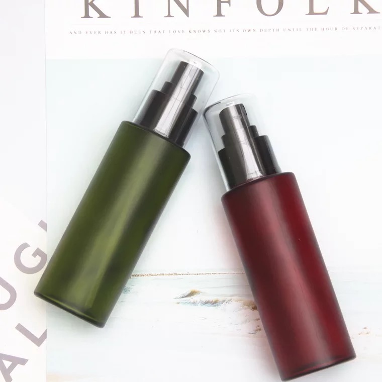 100ml glass frosted spray bottle mist,cosmetic spray pump bottle