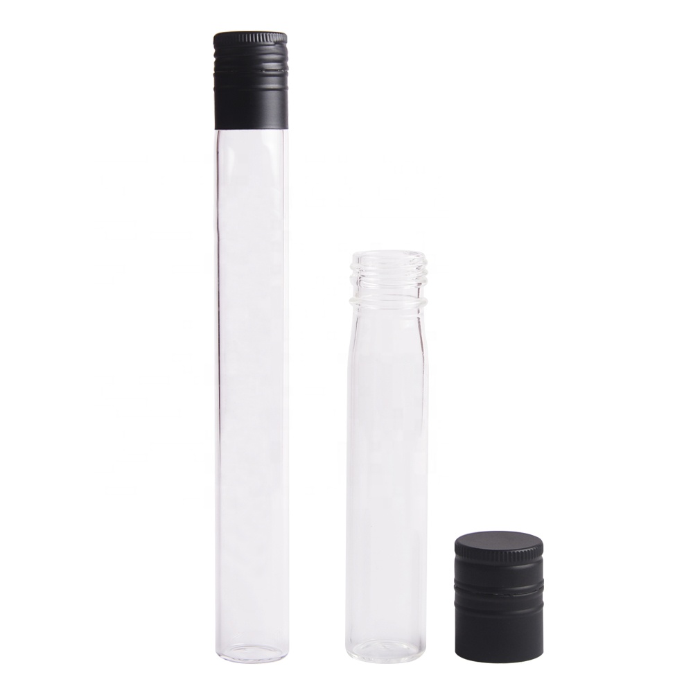 100ml glass sample wine liquor tube bottle with aluminum cap