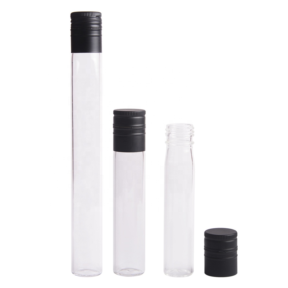 100ml glass sample wine liquor tube bottle with aluminum cap