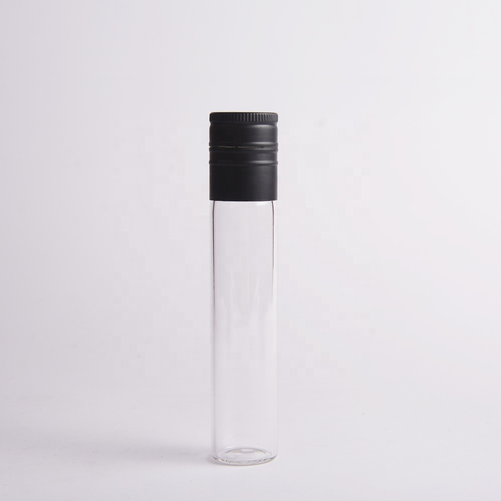 100ml glass sample wine liquor tube bottle with aluminum cap