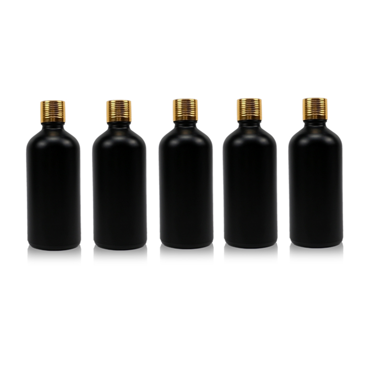 100ml gold cap with opacity toner bottle matte black essential oil bottle