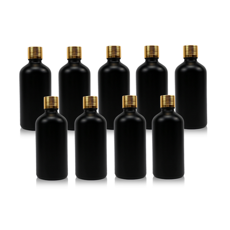 100ml gold cap with opacity toner bottle matte black essential oil bottle