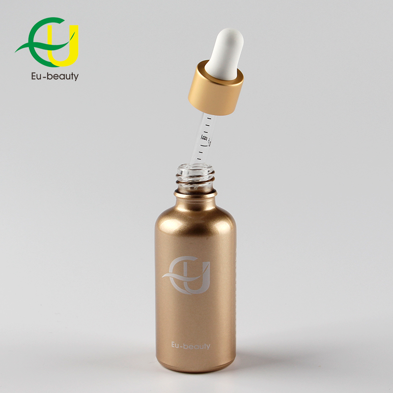 100ml gold color coating, glass essential oil bottle with dropper bottles hair oil dropper bottle tall/