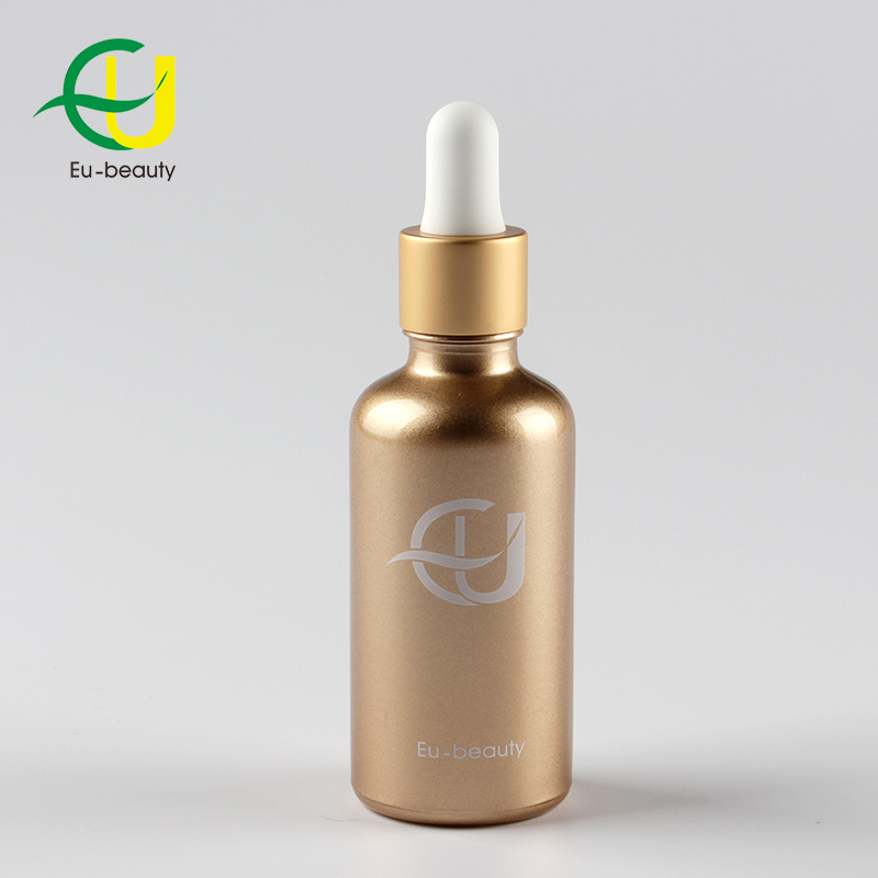 100ml gold color coating, glass essential oil bottle with dropper bottles hair oil dropper bottle tall/