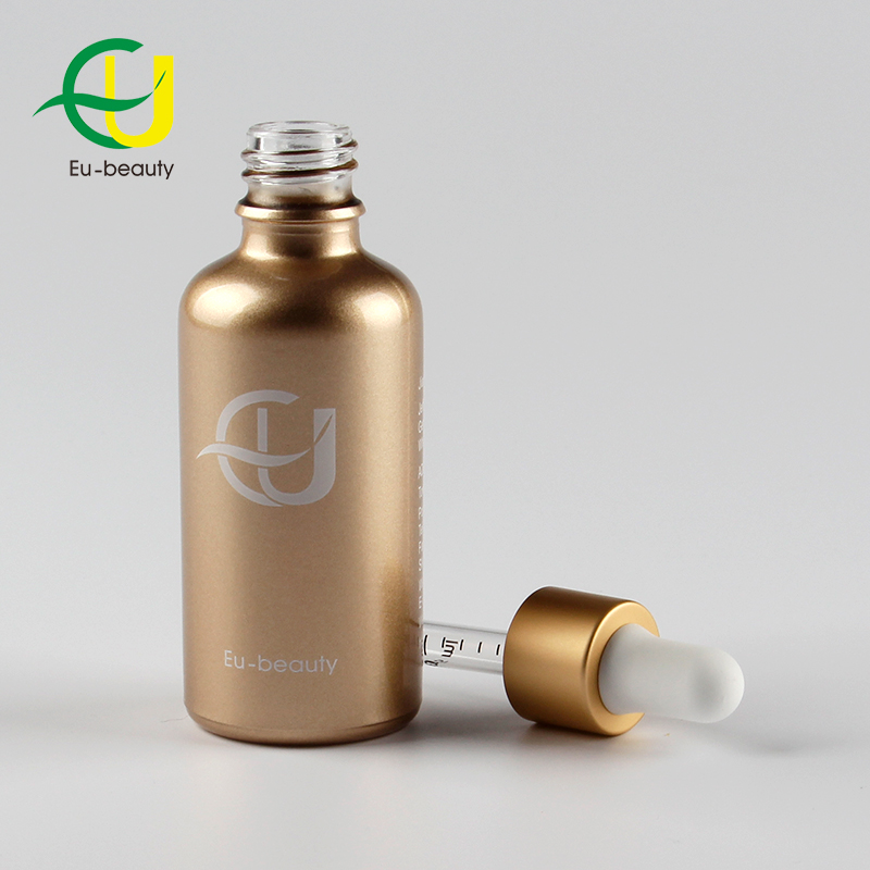 100ml gold color coating, glass essential oil bottle with dropper bottles hair oil dropper bottle tall/