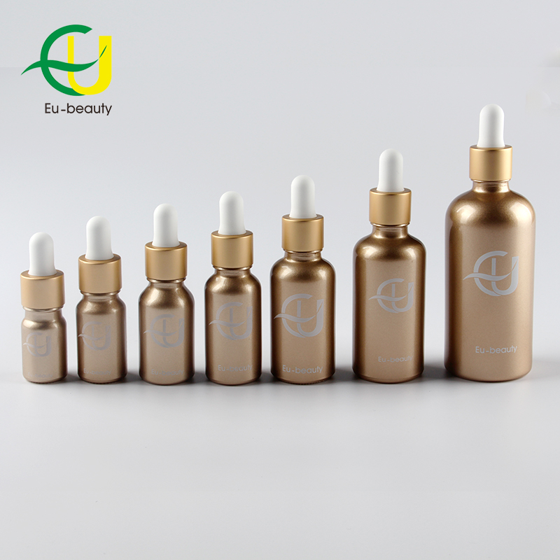 100ml gold color coating, glass essential oil bottle with dropper bottles hair oil dropper bottle tall/