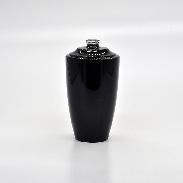 100ml high quality empty black white glass perfume bottle with pump sprayer low MOQ