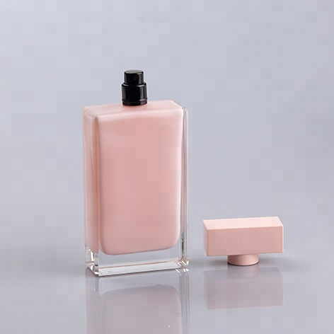 100ml inside pink painting perfume glass bottle