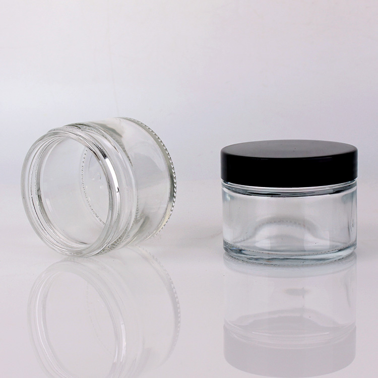 100ml luxury cosmetic glass jar for cream with plastic lid