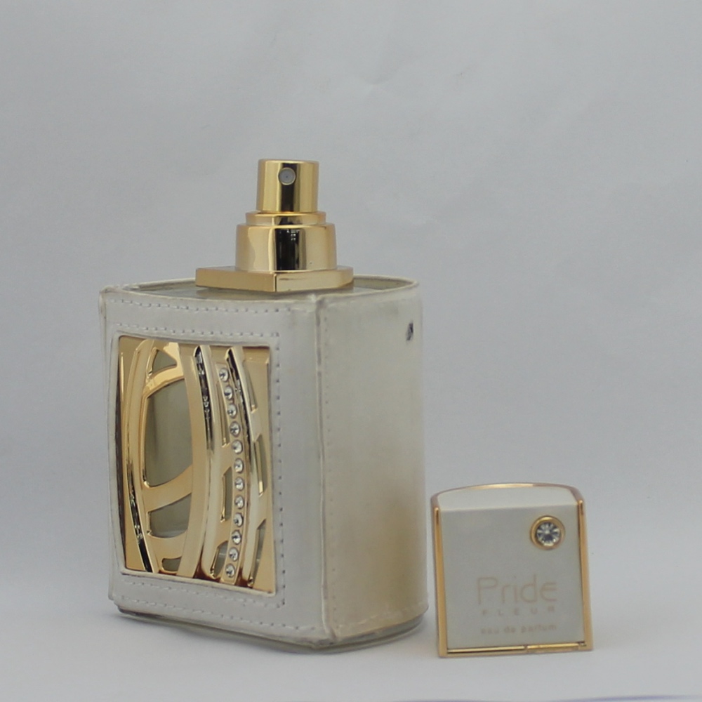 100ml luxury glass perfume bottle with leather cover