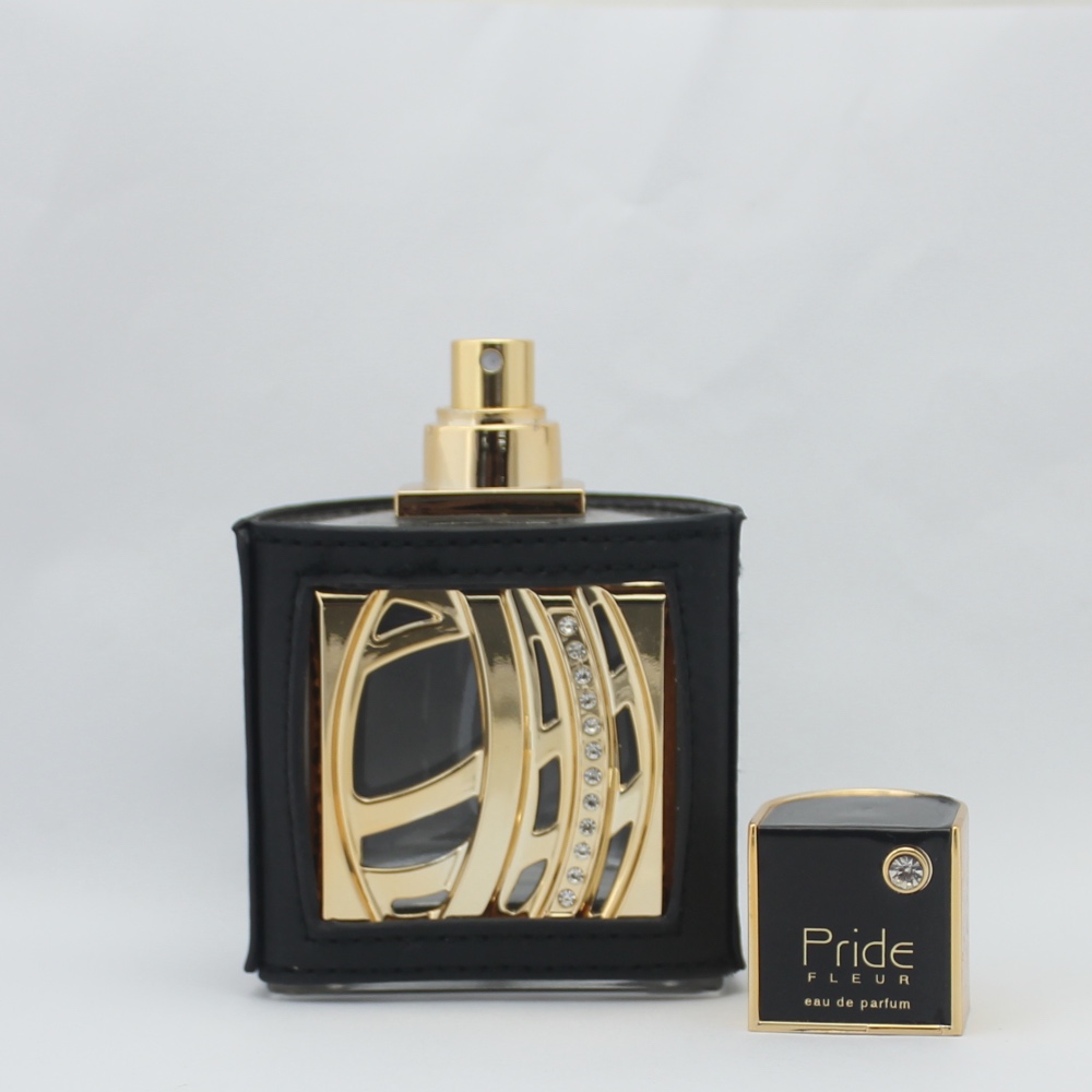 100ml luxury glass perfume bottle with leather cover