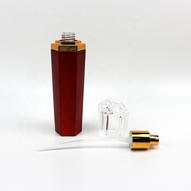 100ml matt red glass lotion perfume bottle with transparent lid glass bottle for cosmetic packaging essential oil bottle