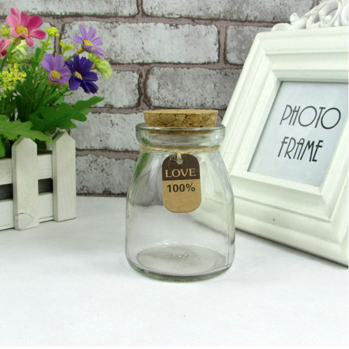 100ml mini wedding decoration glass candy buffet dessert jar for gift wishing bottle with cork