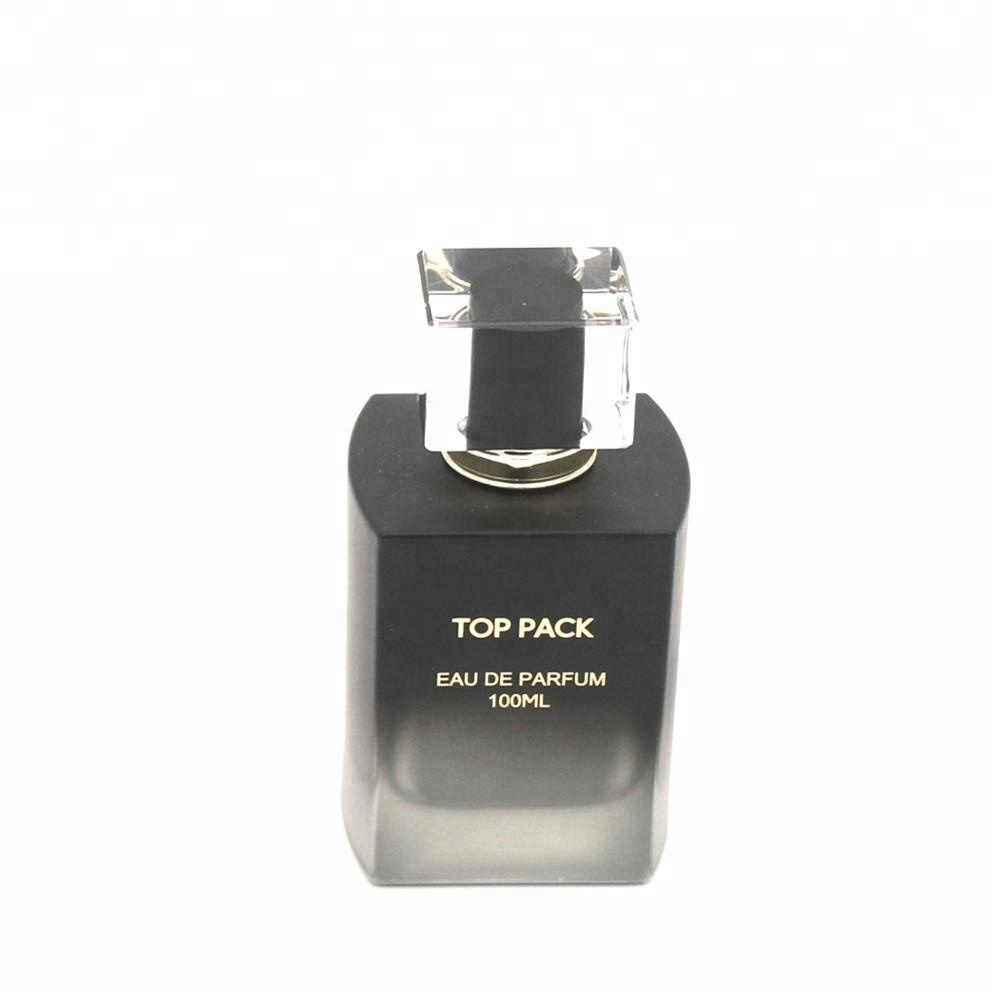 100ml new design matte black glass perfume bottle with custom design