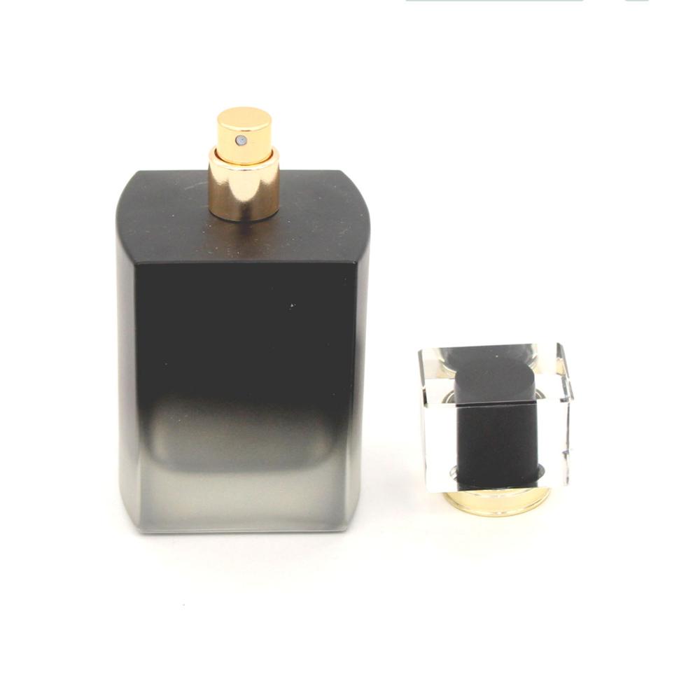 100ml new design matte black glass perfume bottle with custom design