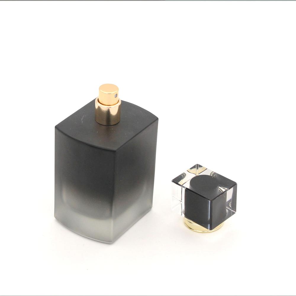 100ml new design matte black glass perfume bottle with custom design