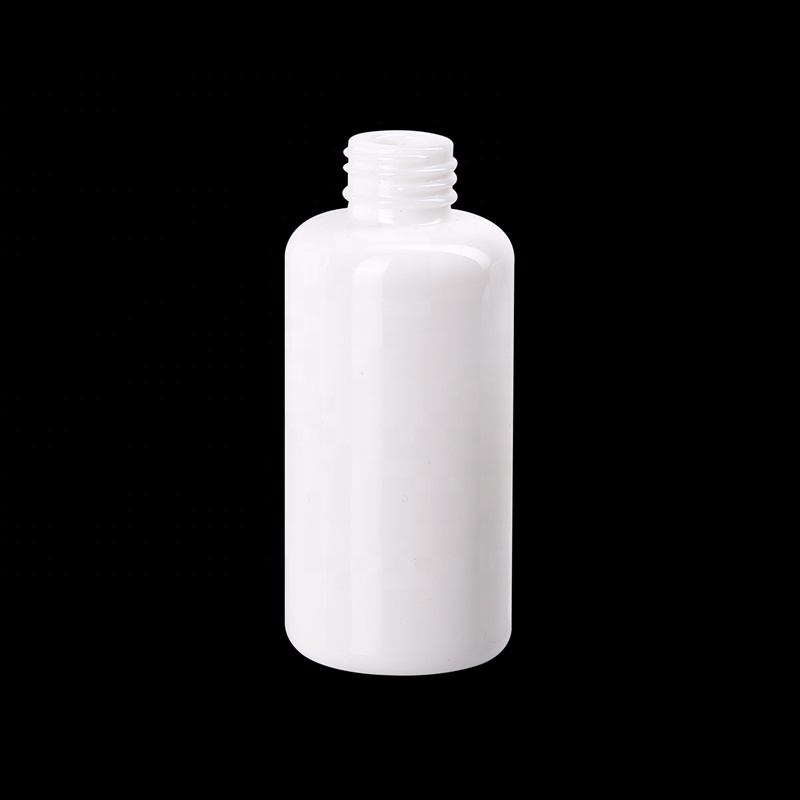 100ml opal glass bottle opaque white bottle with 24/410 bamboo wood plastic switch on-off lotion pump for cosmetic body lotion