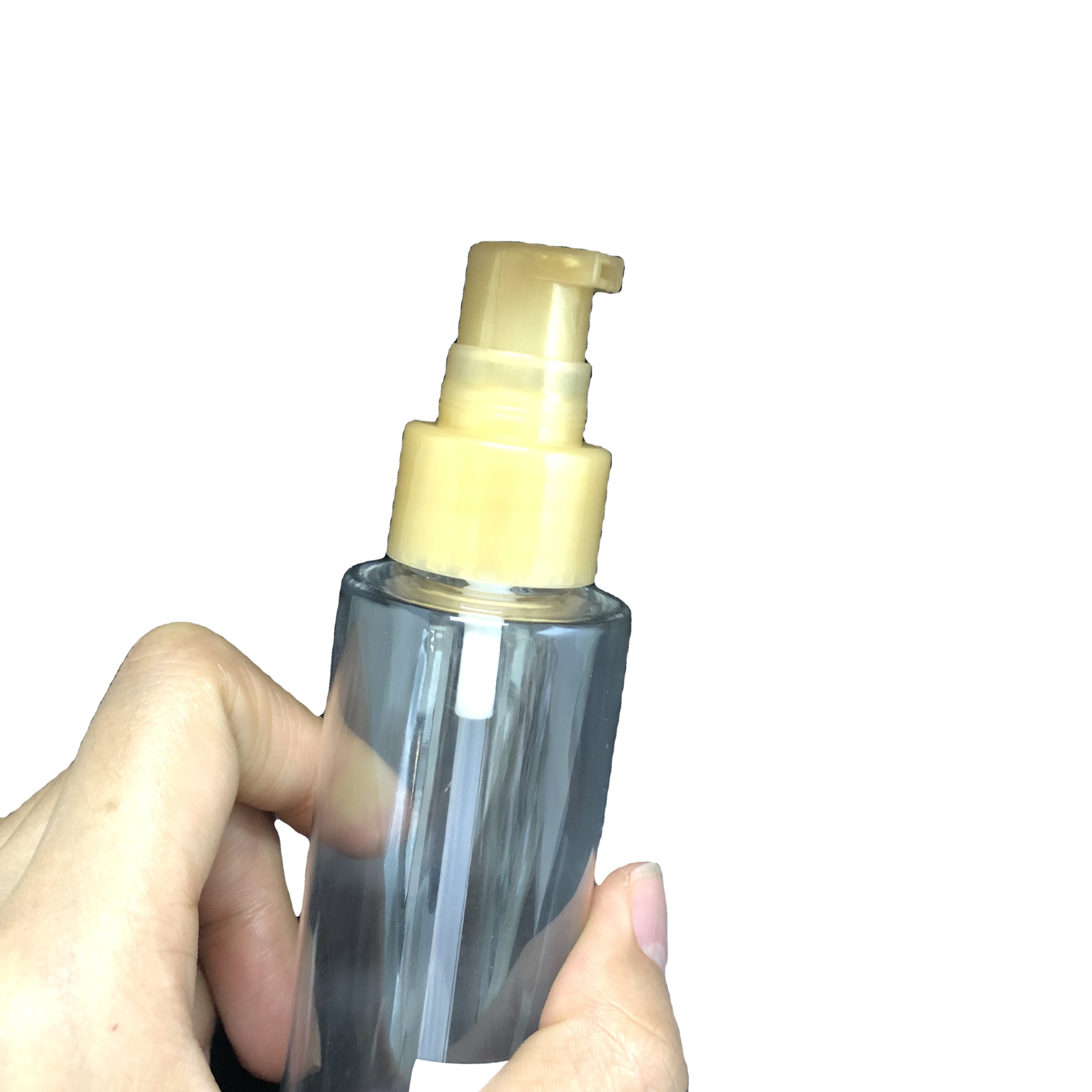 100ml pharmaceutical clear plastic bottle with 24mm yellow color lotion pump