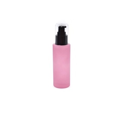 100ml red/pink/green/frosted/wine red colorful lotion pump glass bottle with transparent cap