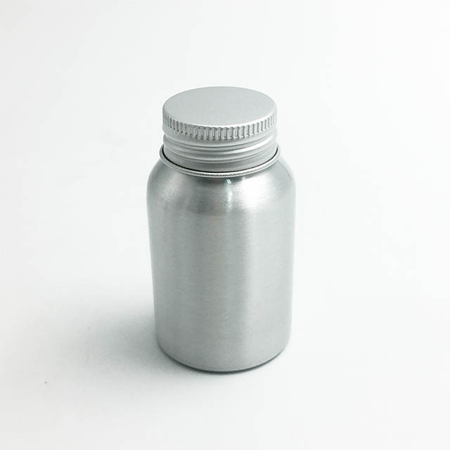 100ml silver color aluminum capsule medical bottle with aluminum screw lid