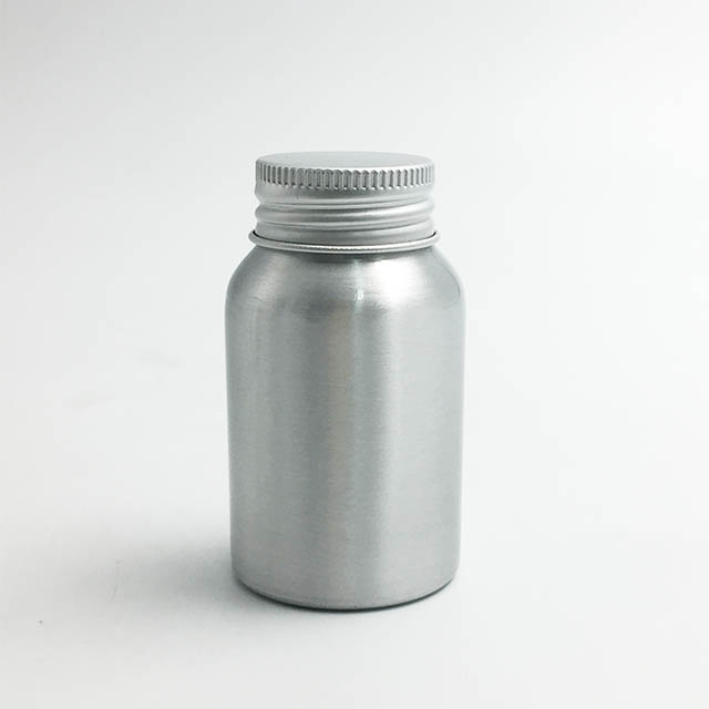 100ml silver color aluminum capsule medical bottle with aluminum screw lid