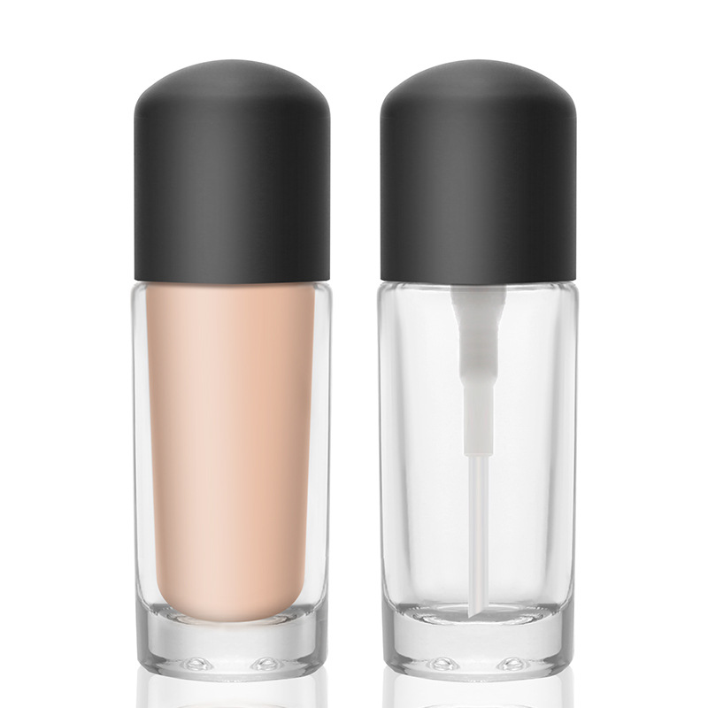 100ml skin care cosmetic lotion packaging square liquid foundation cream matte glass bottles with black plastic cap