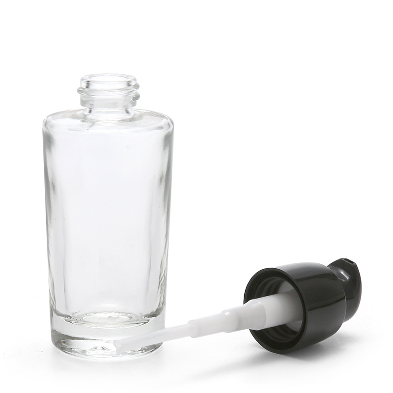 100ml skin care cosmetic lotion packaging square liquid foundation cream matte glass bottles with black plastic cap