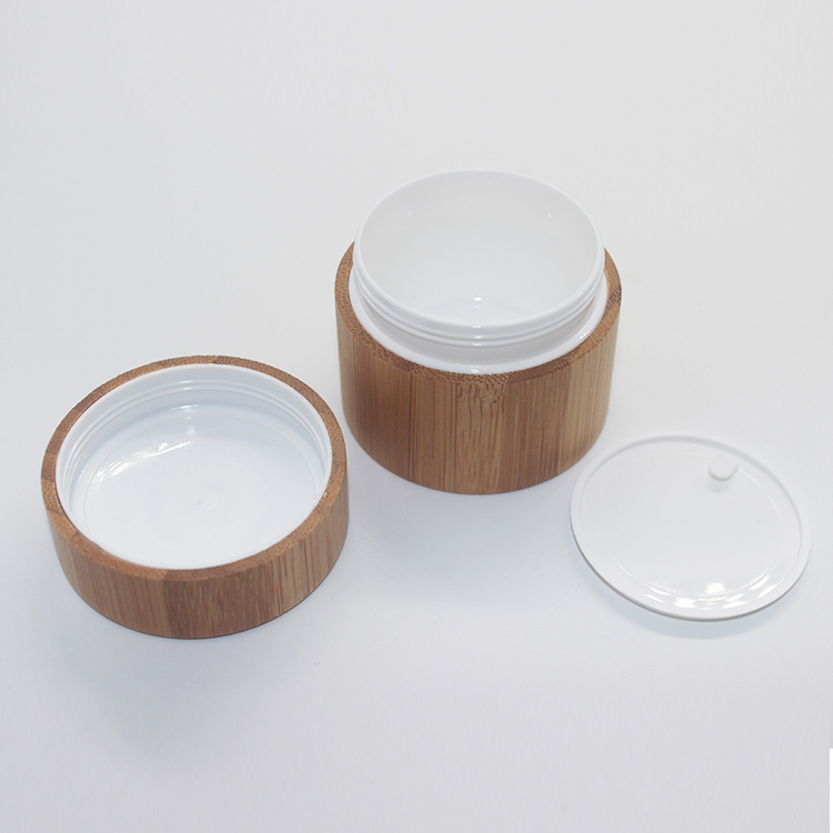 100ml skincare face cream PP jar with bamboo lid
