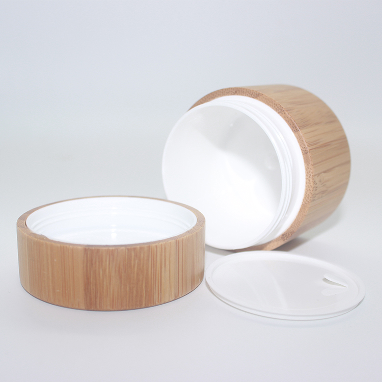 100ml skincare face cream PP jar with bamboo lid