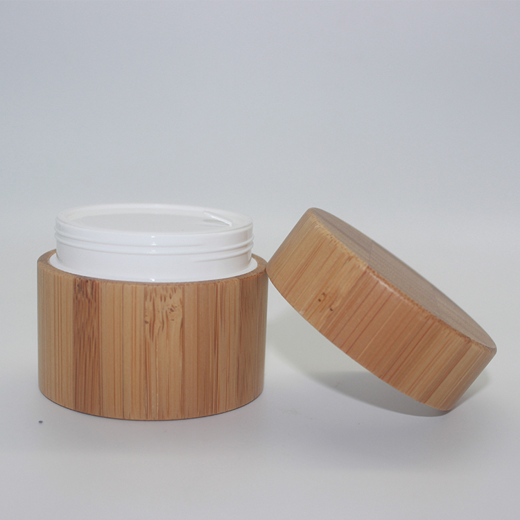 100ml skincare face cream PP jar with bamboo lid