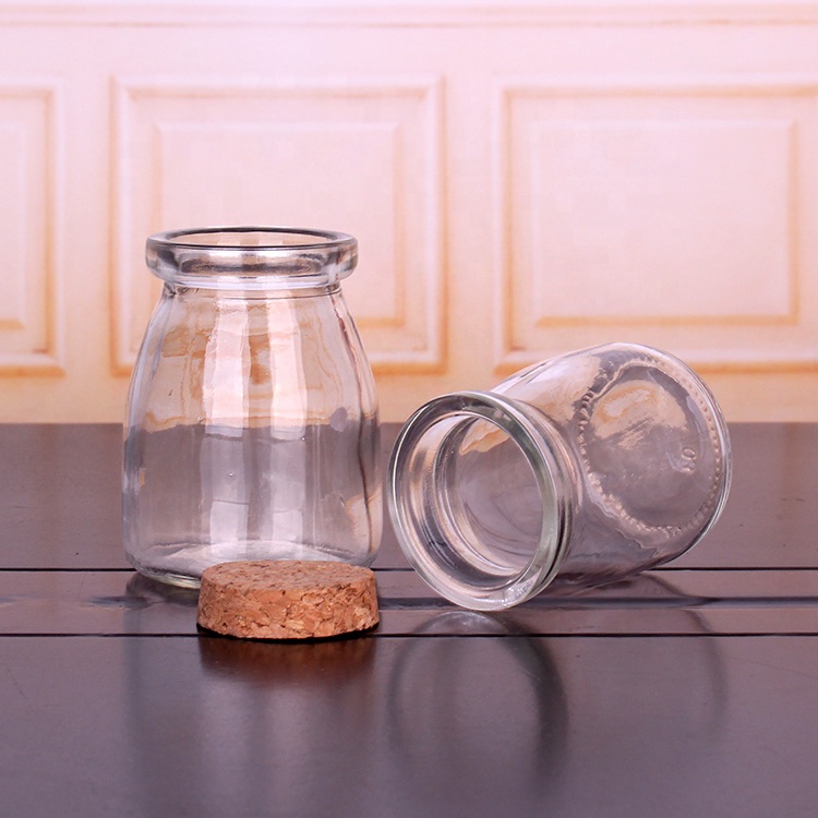 100ml small glass pudding jar pudding glass bottle with cork