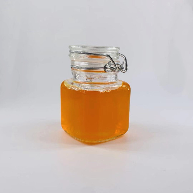 100ml small square shape clip top crystal vintage glass food spice sauce jar with clamp