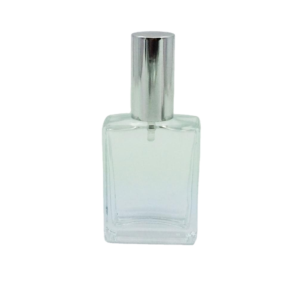 100ml square clear empty perfume glass spray bottle with pump