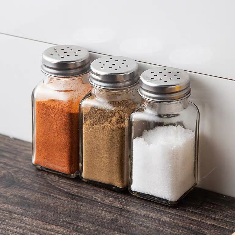 100ml square glass spice bottles glass salt and pepper shakers wedding favor
