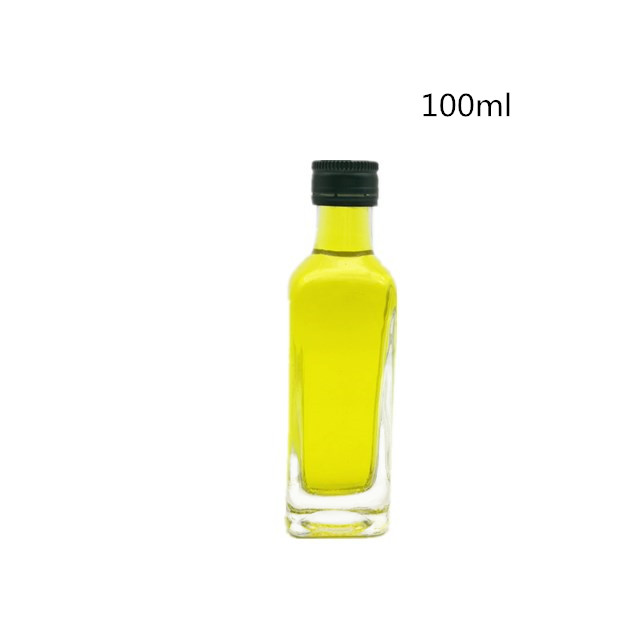 100ml to 1000ml square cooking oil glass bottles for olive oil with aluminum cap