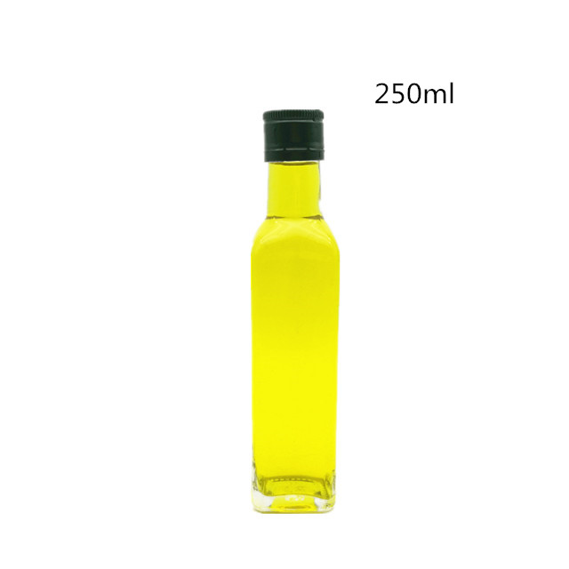 100ml to 1000ml square cooking oil glass bottles for olive oil with aluminum cap