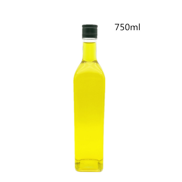 100ml to 1000ml square cooking oil glass bottles for olive oil with aluminum cap