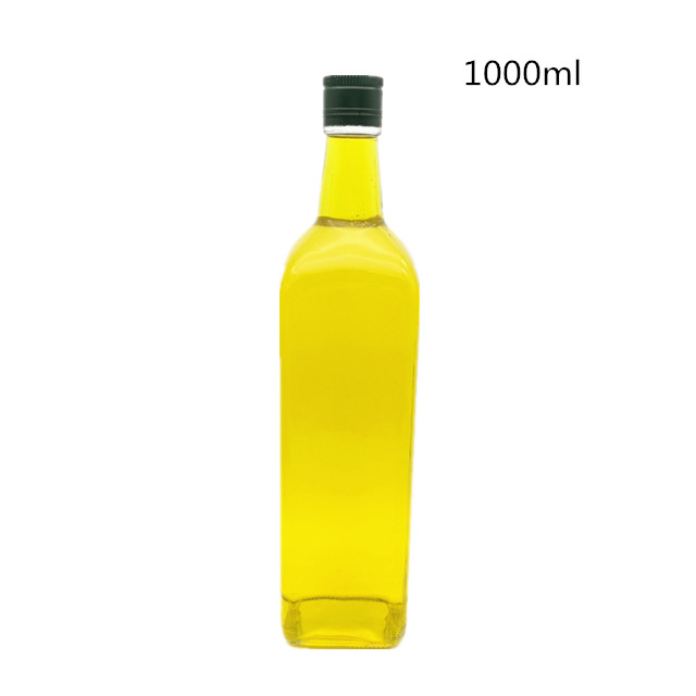 100ml to 1000ml square cooking oil glass bottles for olive oil with aluminum cap