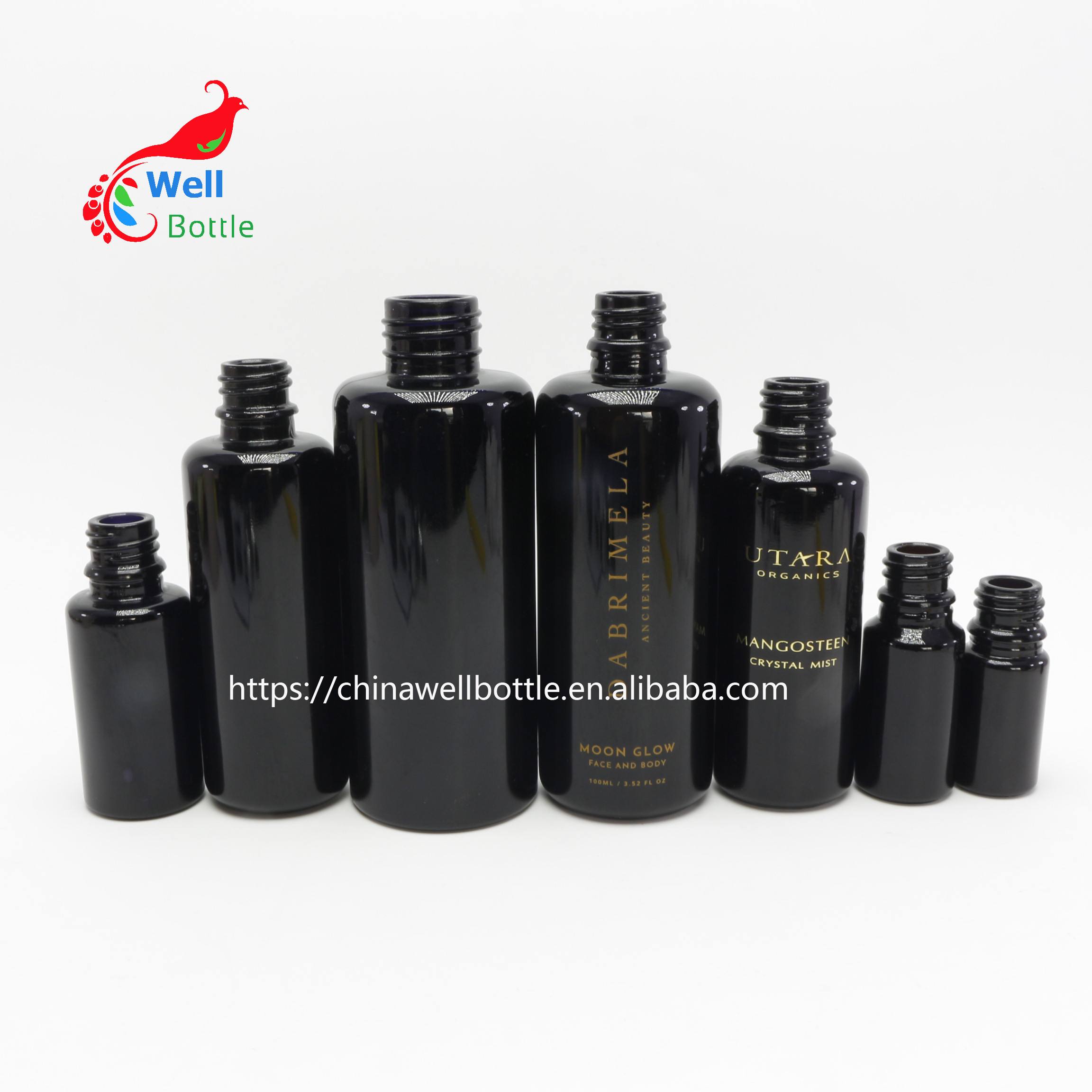 100ml violet glass spray bottle black perfume bottle DV268E