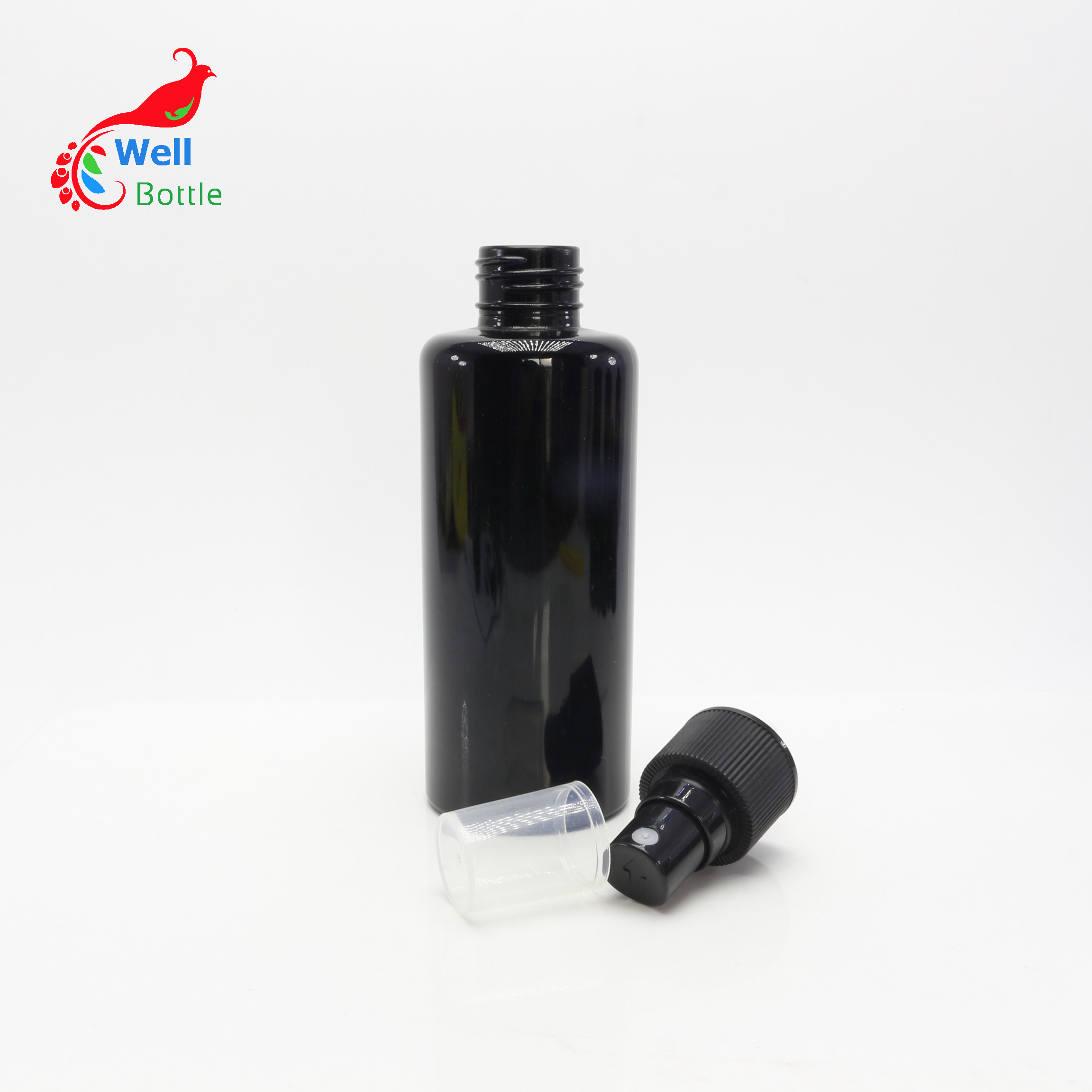 100ml violet glass spray bottle black perfume bottle DV268E