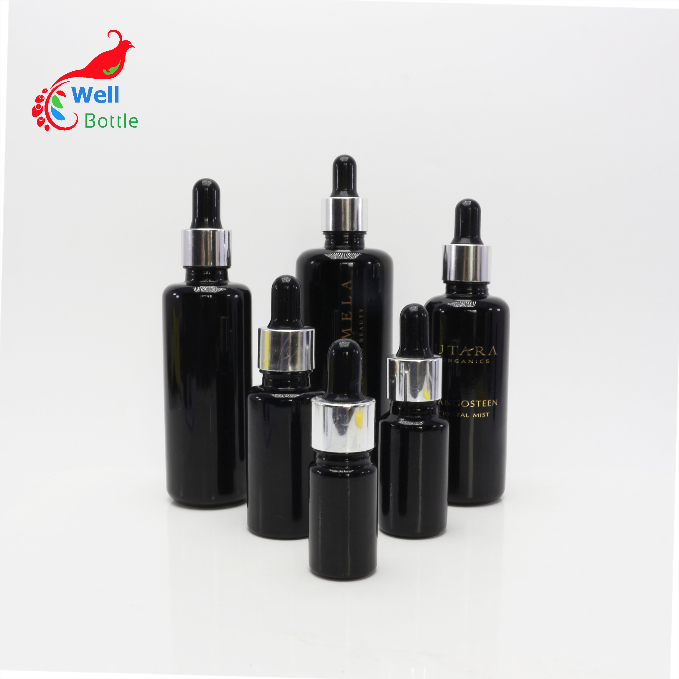 100ml violet glass spray bottle black perfume bottle DV268E